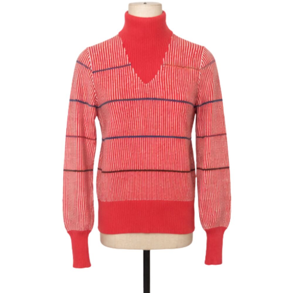 Obermeyer Yvonne 100% Wool Ski Sweater Red White Blue Small